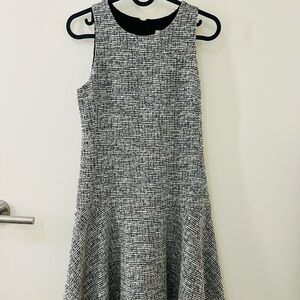 Banana Republic Black and White Textured Midi Dress